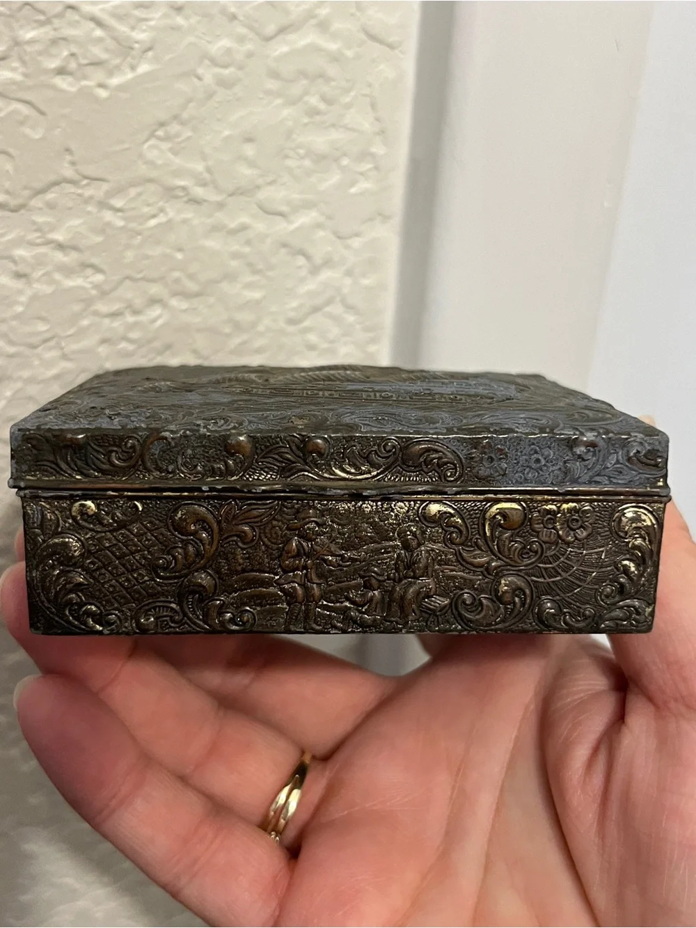 Vintage Japan Embossed Nautical Ship Box